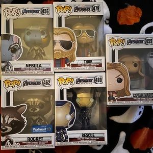 Funkopop Avengers Endgame Set Nebula Rocket Captain Marvel Thor Rescue